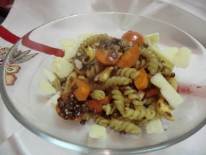 Pasta mit Belugalinsen